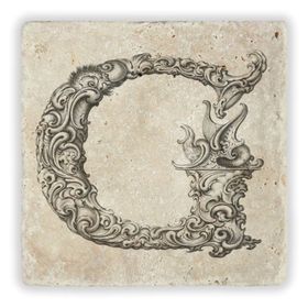 Oscar Stone Decor G Harfi Doğaltaş Bardak Altlığı