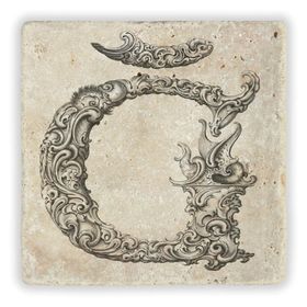 Oscar Stone Decor G Harfi Doğaltaş Bardak Altlığı