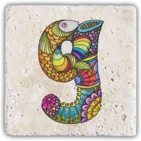 Oscar Stone Decor G Harfi Doğaltaş Bardak Altlığı