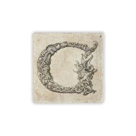 Oscar Stone Decor G Harfi Doğaltaş Bardak Altlığı