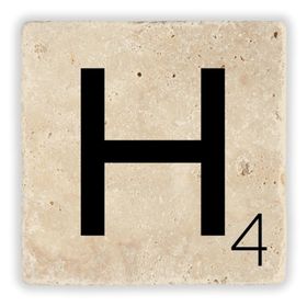Oscar Stone Decor H1 Harfi Doğaltaş Bardak Altlığı