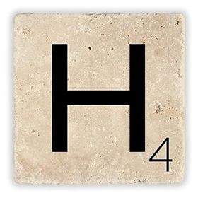 Oscar Stone Decor H1 Harfi Doğaltaş Bardak Altlığı