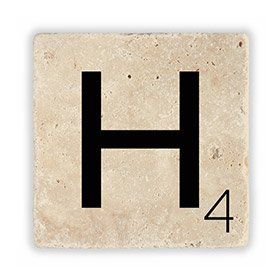Oscar Stone Decor H4 Harfi Doğaltaş Bardak Altlığı