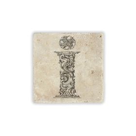 Oscar Stone Decor İ Harfi Doğaltaş Bardak Altlığı