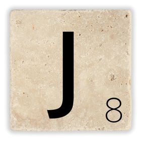 Oscar Stone Decor J Harfi Doğaltaş Bardak Altlığı