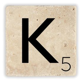 Oscar Stone Decor K Harfi Doğaltaş Bardak Altlığı