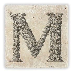 Oscar Stone Decor M Harfi Doğaltaş Bardak Altlığı