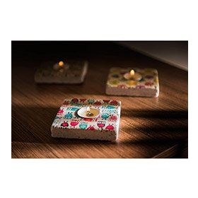 Oscar Stone Decor ML-007 Doğal Taş Mumluk