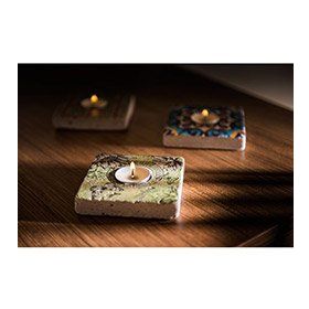Oscar Stone Decor ML-014 Doğal Taş Mumluk