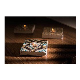 Oscar Stone Decor ML-064 Doğal Taş Mumluk