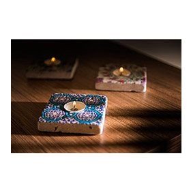 Oscar Stone Decor ML-108 Doğal Taş Mumluk