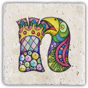 Oscar Stone Decor N Harfi Doğaltaş Bardak Altlığı
