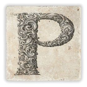 Oscar Stone Decor P Harfi Doğaltaş Bardak Altlığı