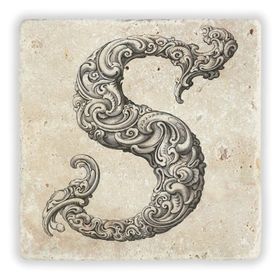 Oscar Stone Decor Ş Harfi Doğaltaş Bardak Altlığı