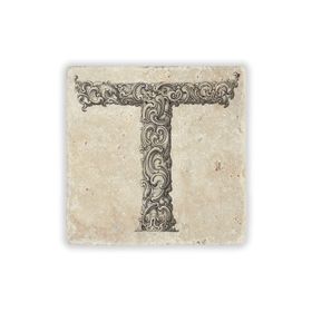 Oscar Stone Decor T1 Harfi Doğaltaş Bardak Altlığı