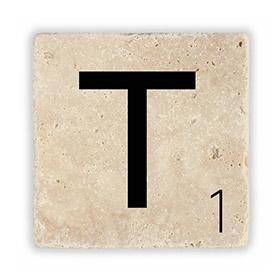 Oscar Stone Decor T1 Harfi Doğaltaş Bardak Altlığı