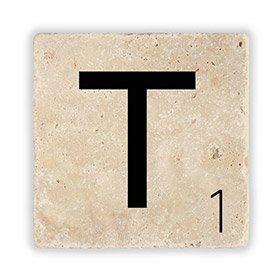 Oscar Stone Decor T1 Harfi Doğaltaş Bardak Altlığı