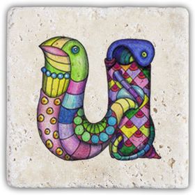 Oscar Stone Decor U Harfi Doğaltaş Bardak Altlığı