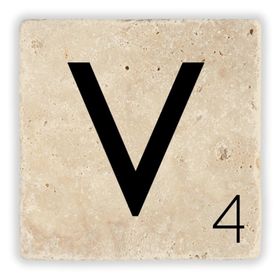 Oscar Stone Decor V Harfi Doğaltaş Bardak Altlığı