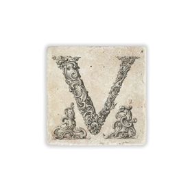 Oscar Stone Decor V Harfi Doğaltaş Bardak Altlığı