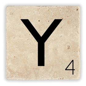 Oscar Stone Decor Y Harfi Doğaltaş Bardak Altlığı