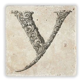 Oscar Stone Decor Y Harfi Doğaltaş Bardak Altlığı