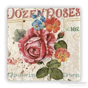 Oscar Stone Dozen Roses 20x20cm Taş Tablo