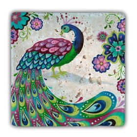 Oscar Stone Peacock 20x20cm Taş Tablo