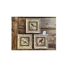 Oscar Stone Renkli Kuşlar 20x20 cm Taş Duvar Dekoru