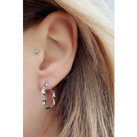 Oseshop İtalyan 925 Ayar gümüş Burgu Halka Küpe