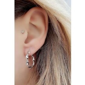 Oseshop İtalyan 925 Ayar gümüş Burgu Halka Küpe