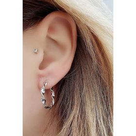 Oseshop İtalyan 925 Ayar gümüş Burgu Halka Küpe