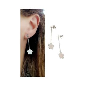 Oseshop İtalyan 925 Ayar Gümüş Lüks Çiçek Küpe