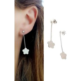 Oseshop İtalyan 925 Ayar Gümüş Lüks Çiçek Küpe
