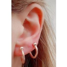 Oseshop İtalyan 925 Ayar Gümüş Rose Trend Toplu Halka Küpe