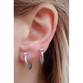 Oseshop İtalyan 925 Ayar Gümüş Trend Toplu Halka Küpe