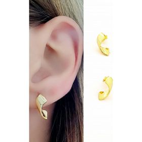 Oseshop İtalyan 925 Ayar Gümüş Üzerine Altın Kaplama tasarım Spiral Küpe