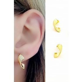Oseshop İtalyan 925 Ayar Gümüş Üzerine Altın Kaplama tasarım Spiral Küpe