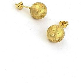 Oseshop İtalyan 925 Ayar Gümüş Üzerine Altın Kaplama Top Küpe