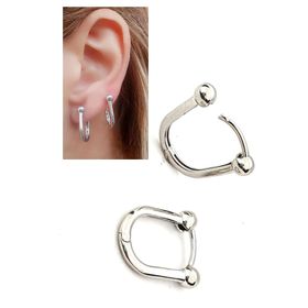 Oseshop İtalyan 925 Ayar Gümüş Üzerine Altın Kaplama Trend Toplu Oval Halka Küpe