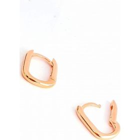 Oseshop İtalyan 925 Ayar Gümüş Üzerine Rose Altın Kaplama Oval Trend Halka Küpe