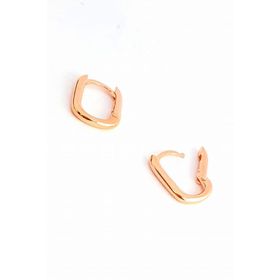Oseshop İtalyan 925 Ayar Gümüş Üzerine Rose Altın Kaplama Oval Trend Halka Küpe