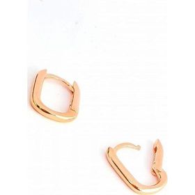 Oseshop İtalyan 925 Ayar Gümüş Üzerine Rose Altın Kaplama Oval Trend Halka Küpe