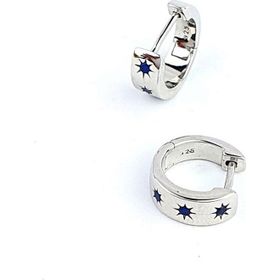 Oseshop İtalyan Lacivert Zirkon Taşlı 925 Ayar Gümüş Trend Küpe
