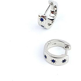 Oseshop İtalyan Lacivert Zirkon Taşlı 925 Ayar Gümüş Trend Küpe