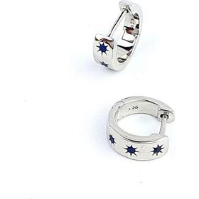 Oseshop İtalyan Lacivert Zirkon Taşlı 925 Ayar Gümüş Trend Küpe