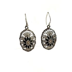 Oseshop İtalyan Mine İşçiliği 925 Ayar Gümüş Tasarım Küpe