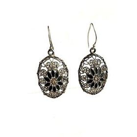 Oseshop İtalyan Mine İşçiliği 925 Ayar Gümüş Tasarım Küpe