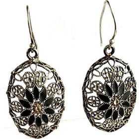 Oseshop İtalyan Mine İşçiliği 925 Ayar Gümüş Tasarım Küpe