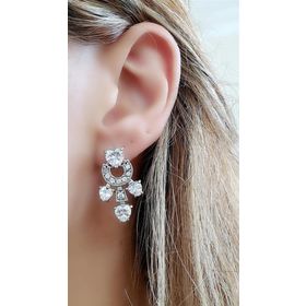 Oseshop İtalyan Pırlanta Işıltısında Zirkon Taşlı 925 Ayar Gümüş Lüks Küpe
